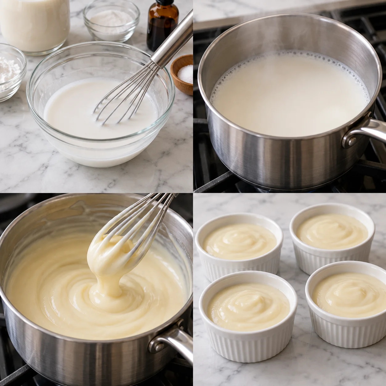 Illustrative Arrowroot vanilla pudding