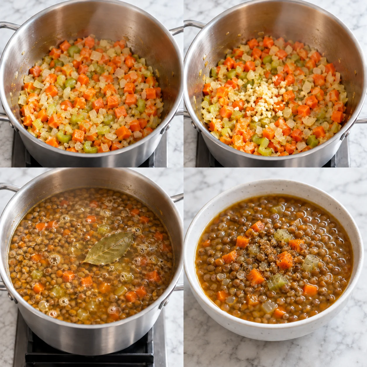 Illustrative Bay-scented lentil soup
