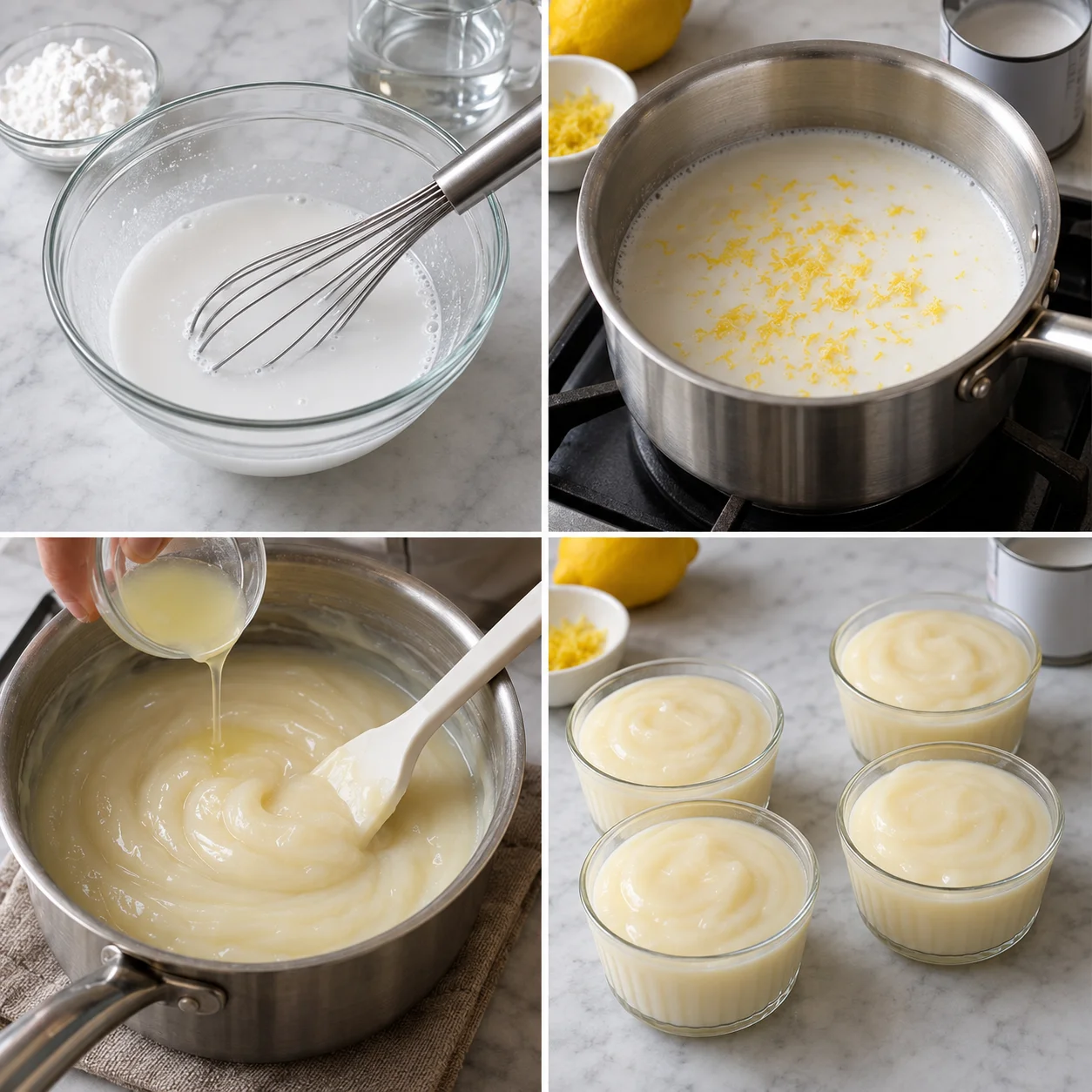 Illustrative Lemon arrowroot pudding