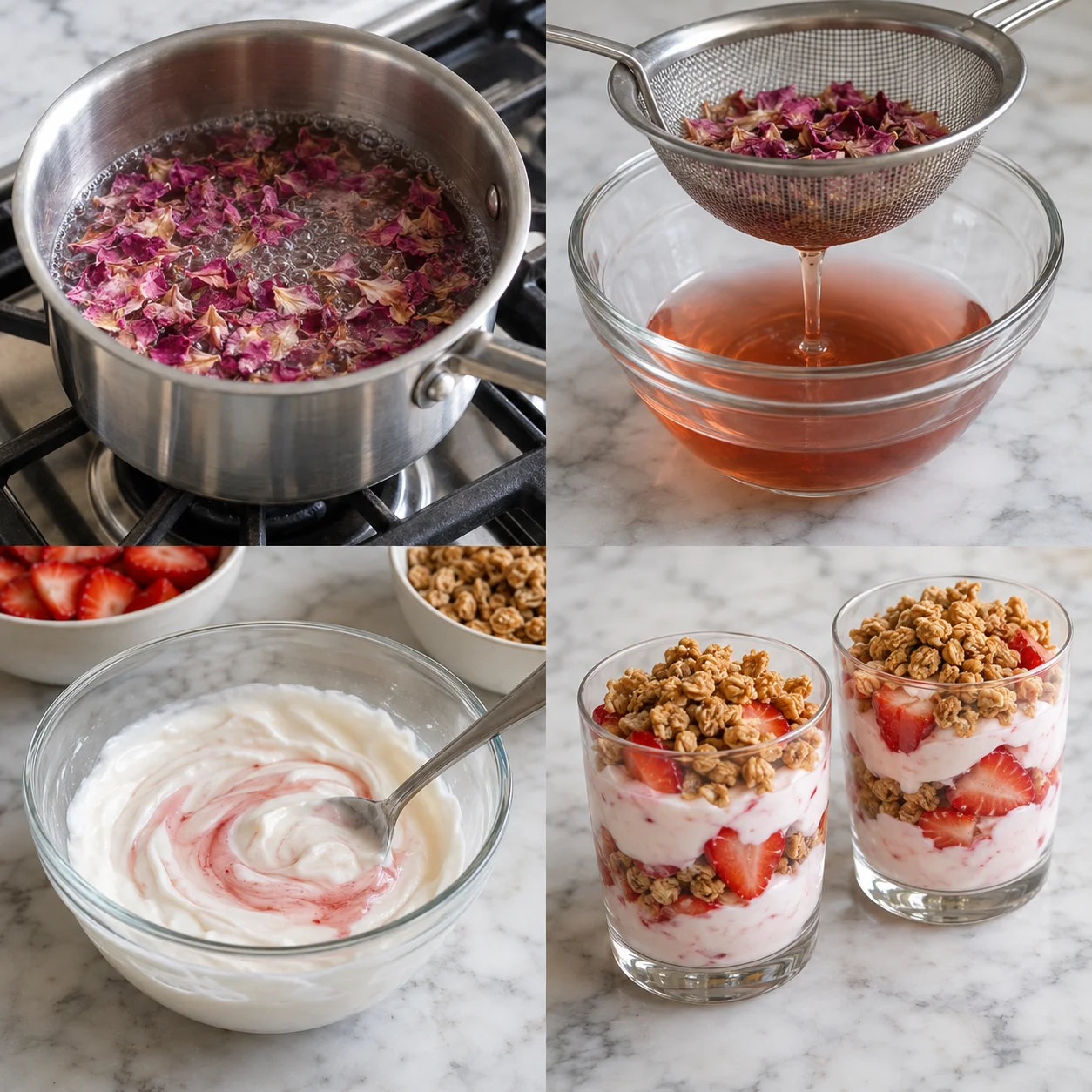 Illustrative Rose yogurt parfait