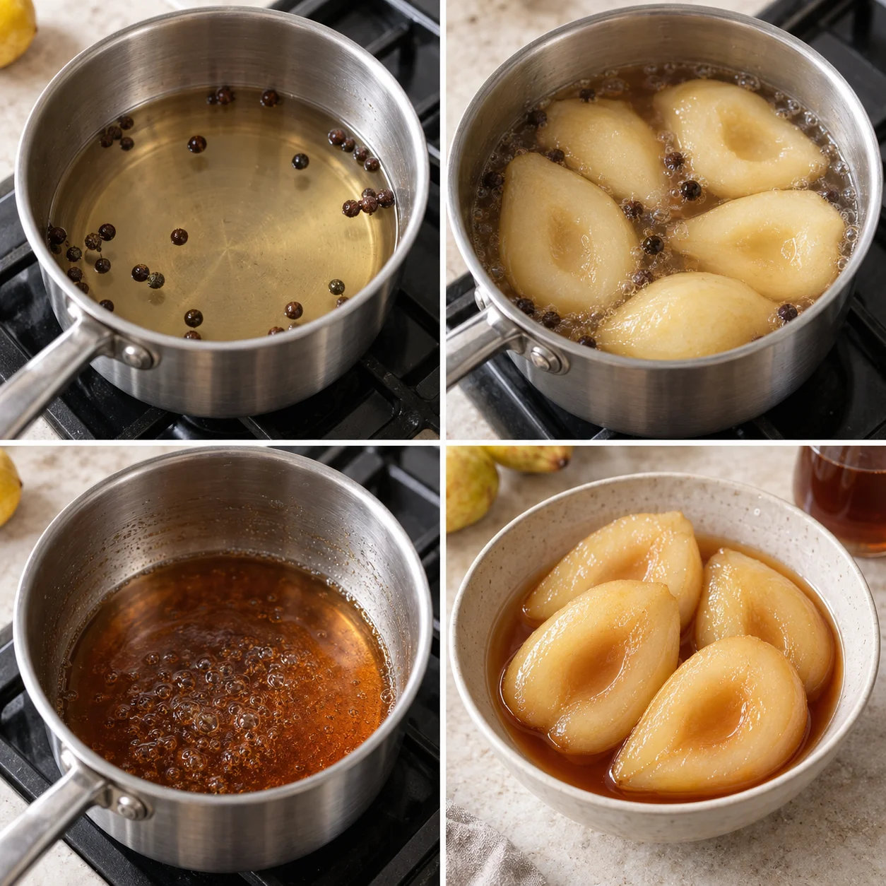Illustrative Allspice poached pears