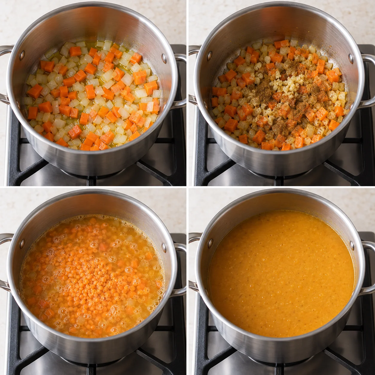 Illustrative Coriander red-lentil soup