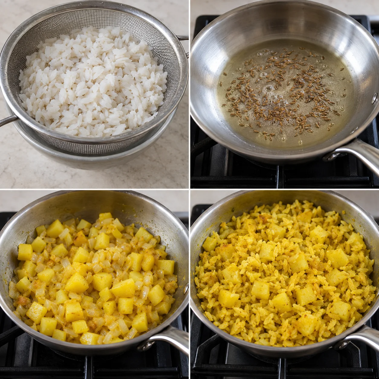 Illustrative Hing potato poha