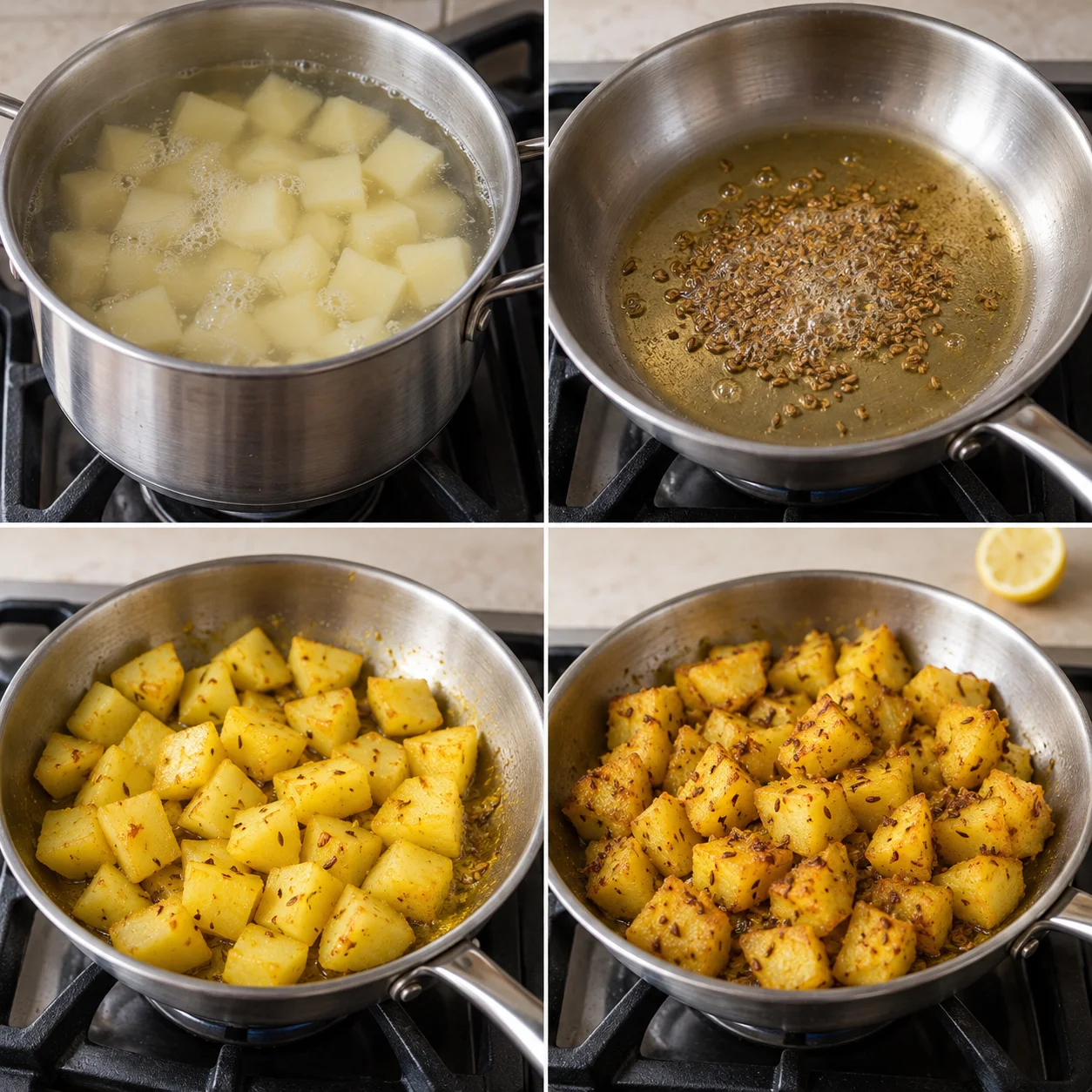 Illustrative Jeera aloo with hing