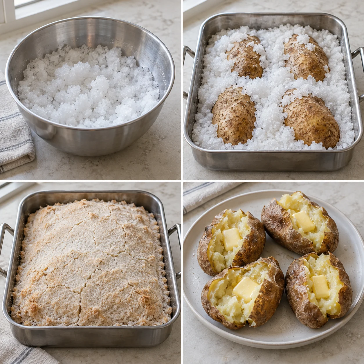 Illustrative Salt-crusted baked potatoes
