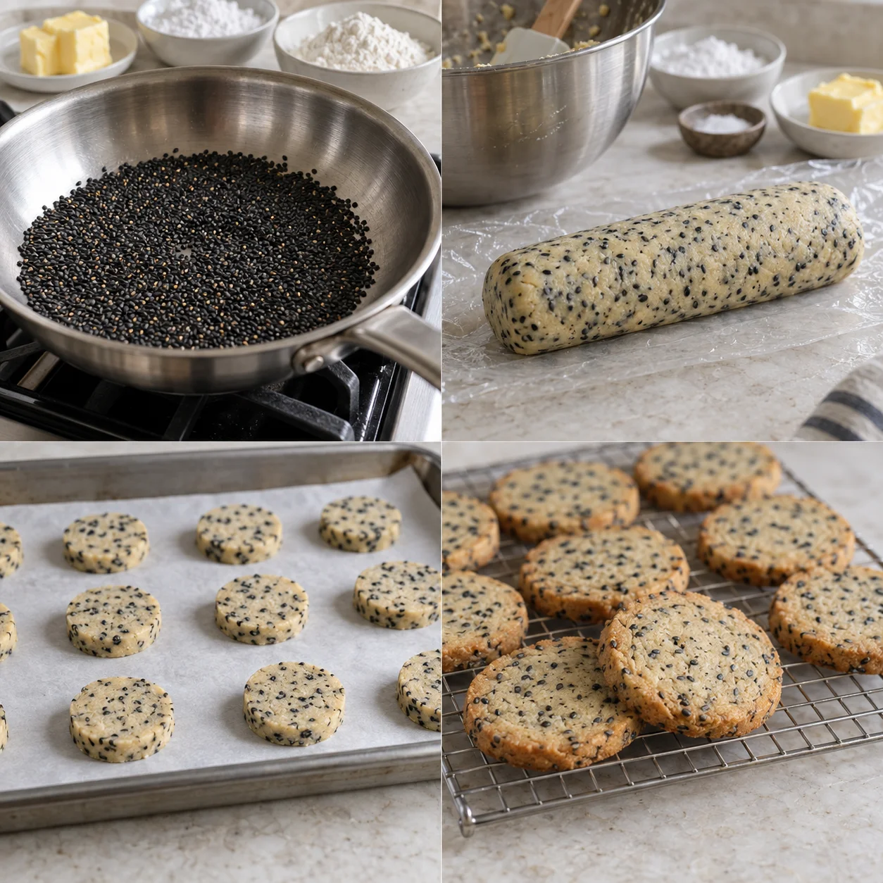 Illustrative Black sesame cookies