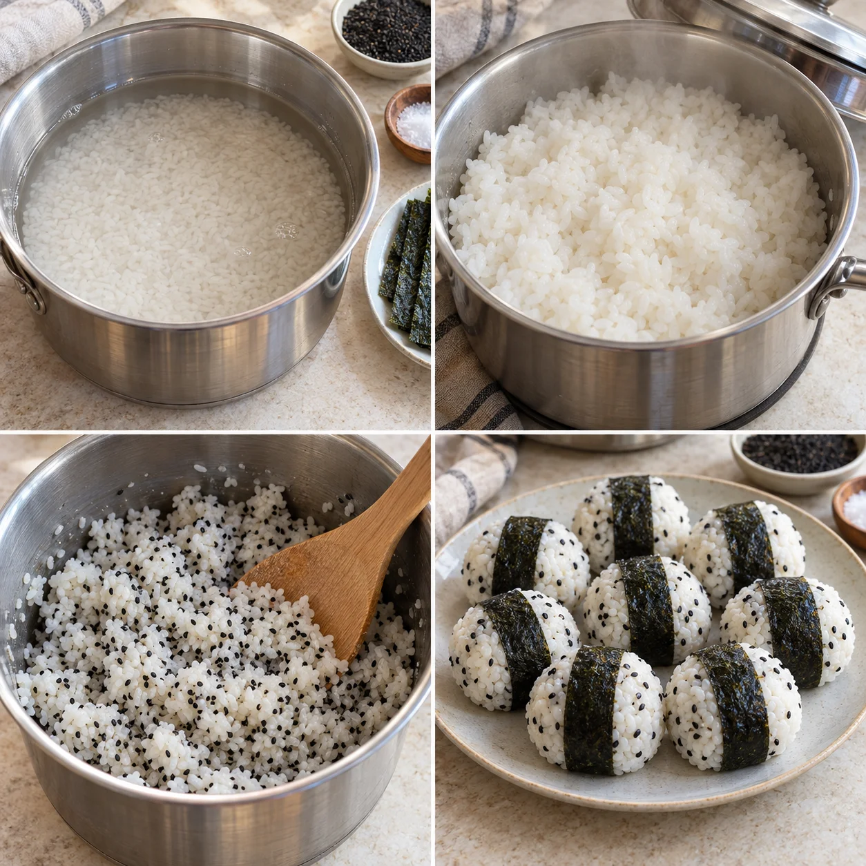 Illustrative Black sesame rice balls