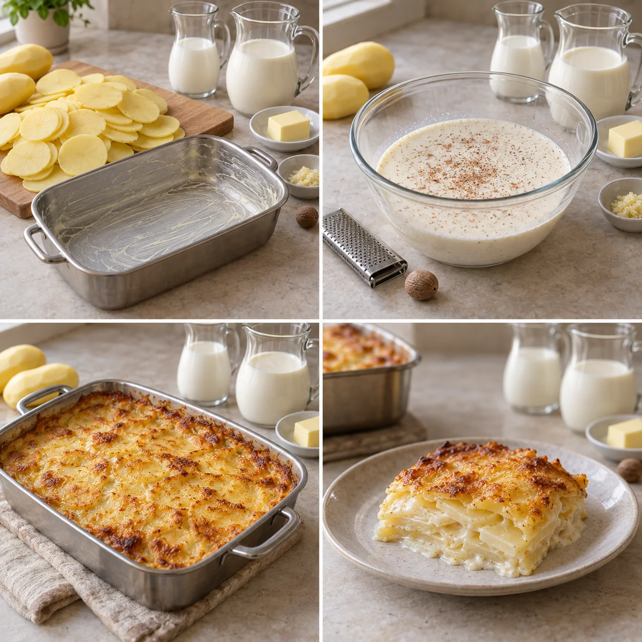 Illustrative Nutmeg potato gratin