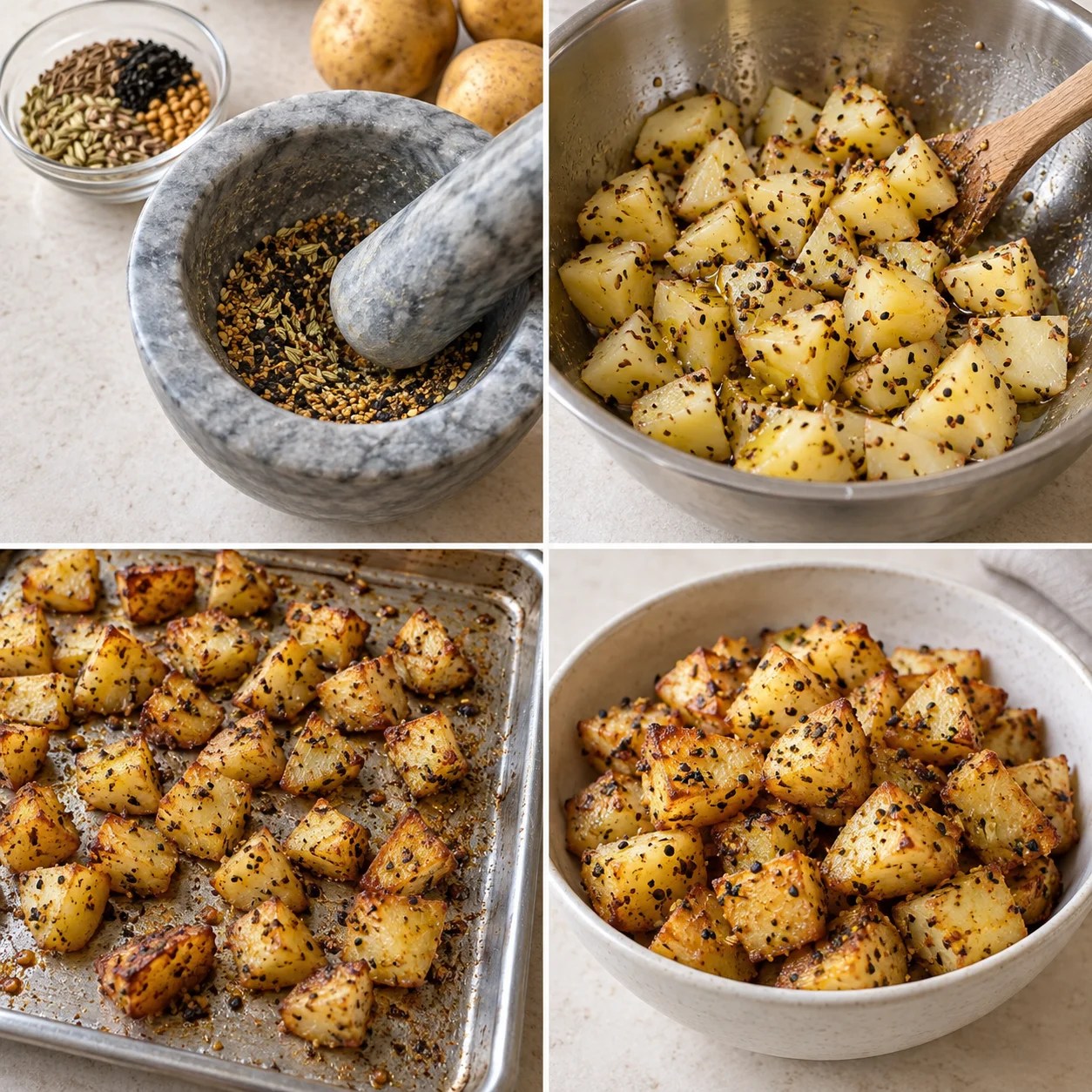 Illustrative Panch phoron potatoes