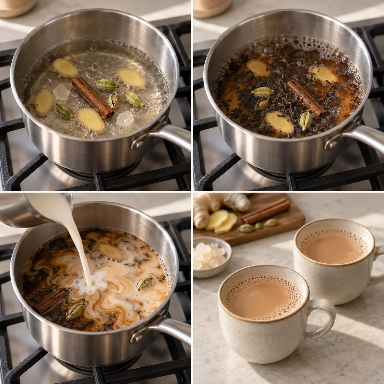Illustrative Rock-sugar masala chai