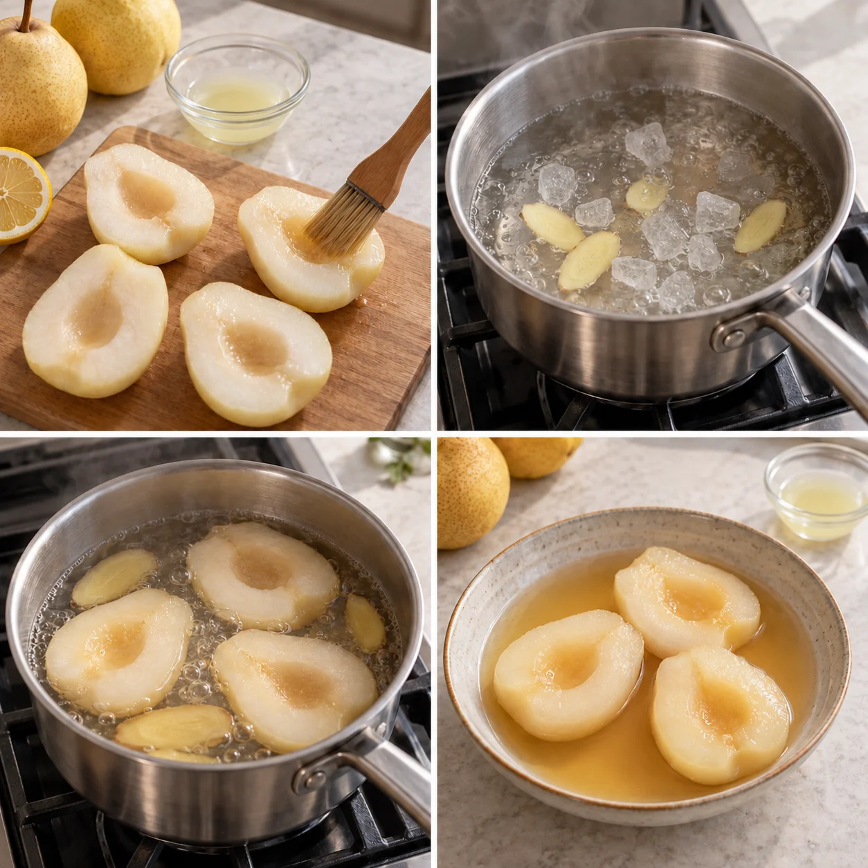 Illustrative Rock-sugar poached pears