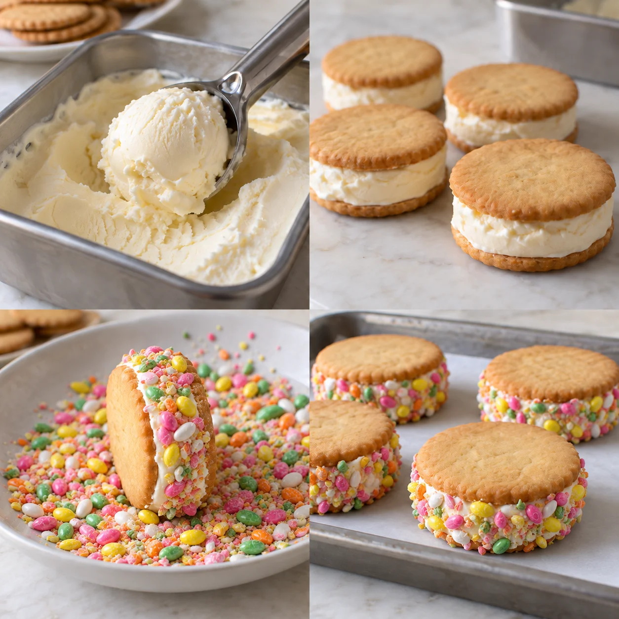 Illustrative Fennel-candy ice-cream sandwiches