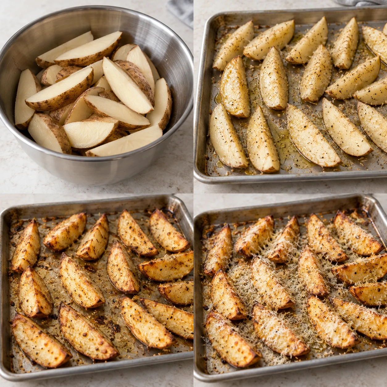 Illustrative Garlic Parmesan wedges