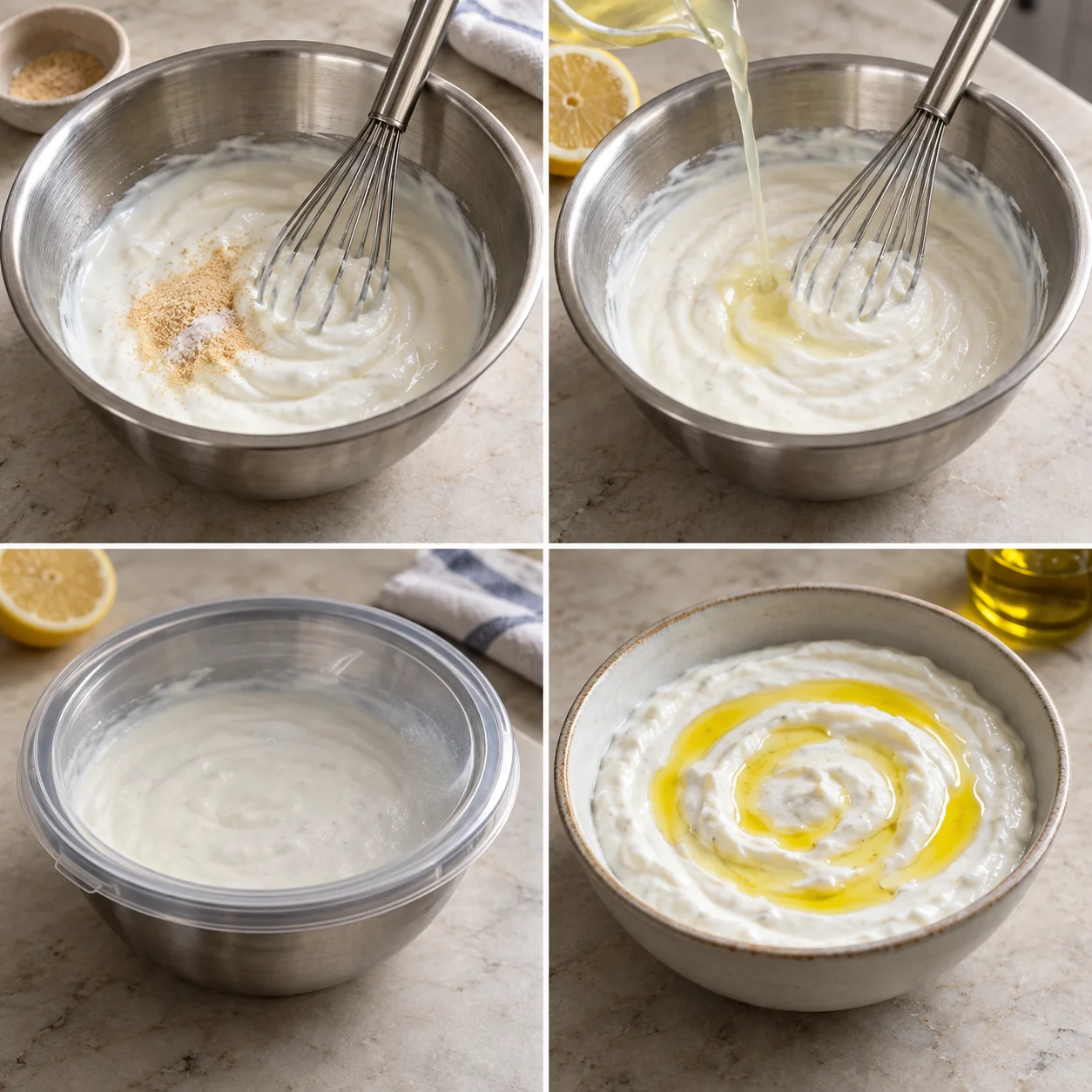 Illustrative Garlic yogurt dip