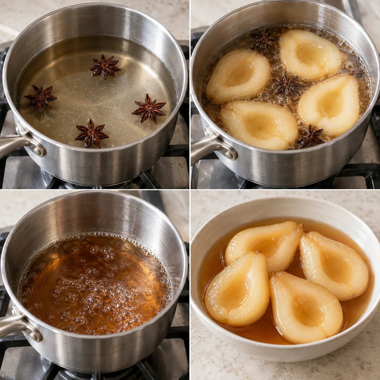 Illustrative Star-anise poached pears