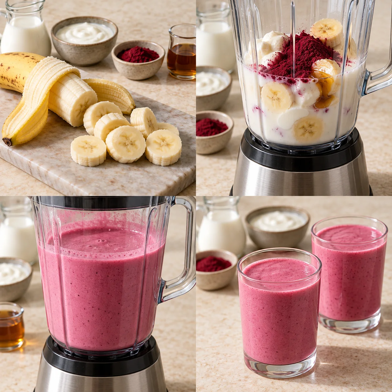 Illustrative Beetroot banana smoothie