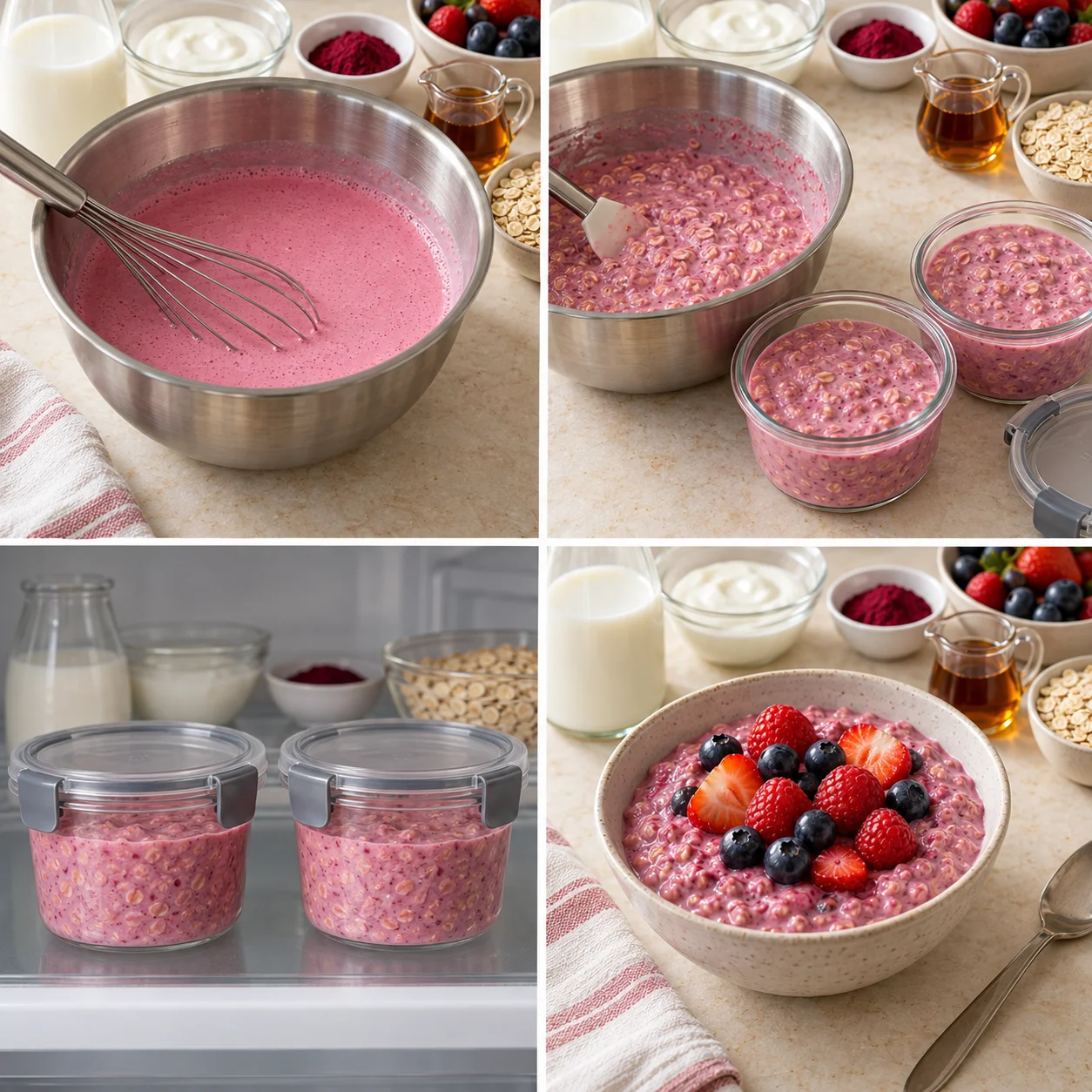Illustrative Beetroot overnight oats