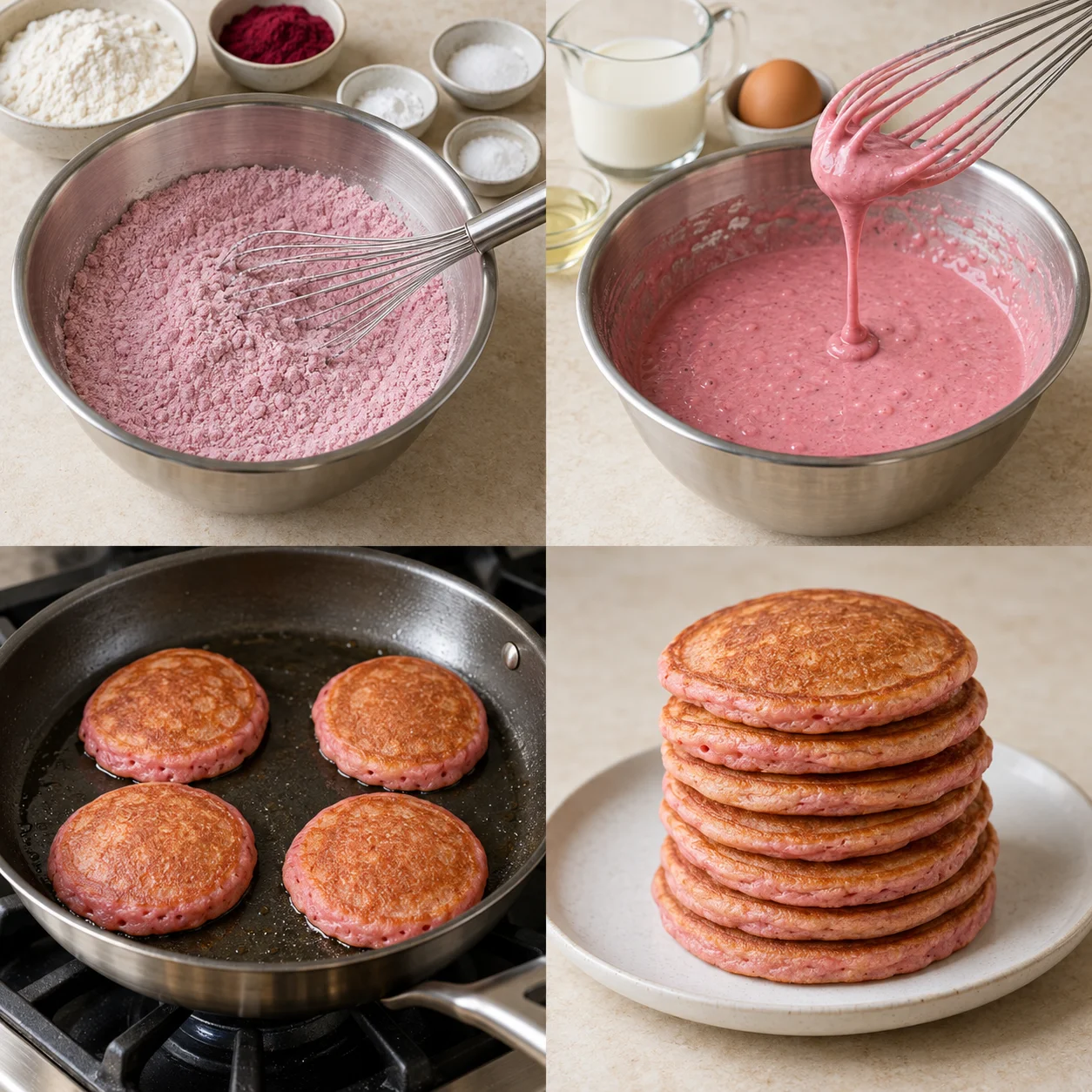 Illustrative Beetroot-powder pancakes