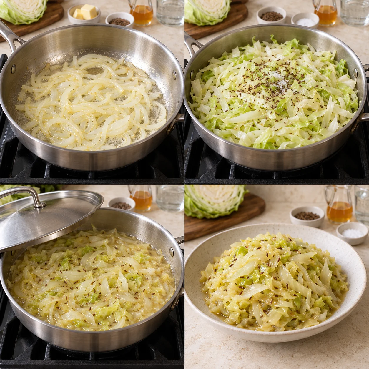 Illustrative Caraway braised cabbage