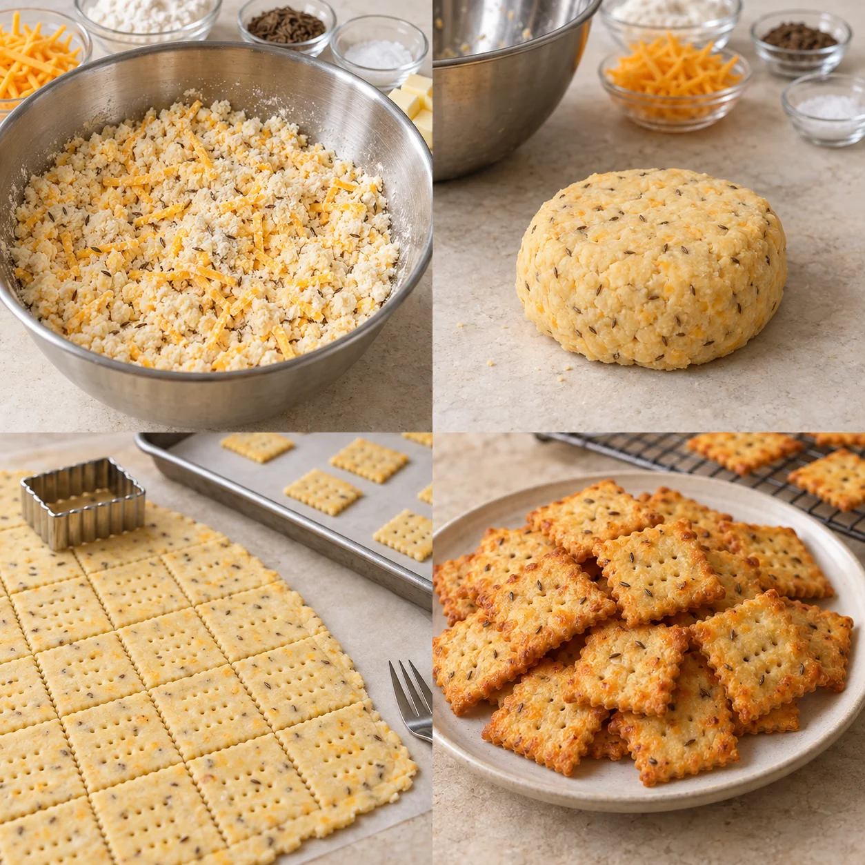 Illustrative Caraway cheese crackers