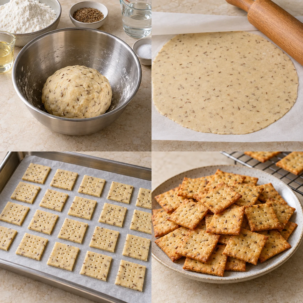 Illustrative Cumin savory crackers