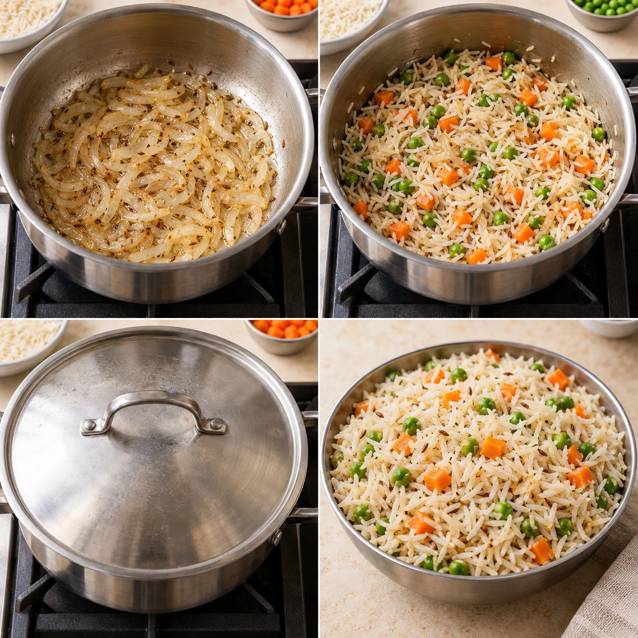Illustrative Cumin vegetable pulao