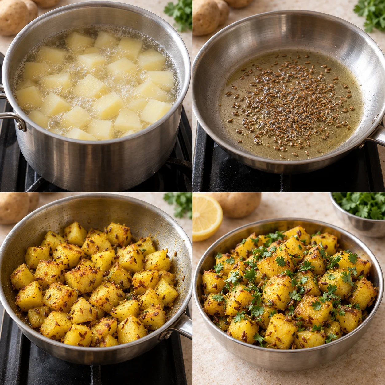 Illustrative Jeera aloo