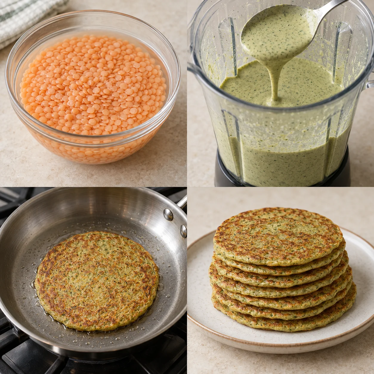 Illustrative Moringa lentil pancakes