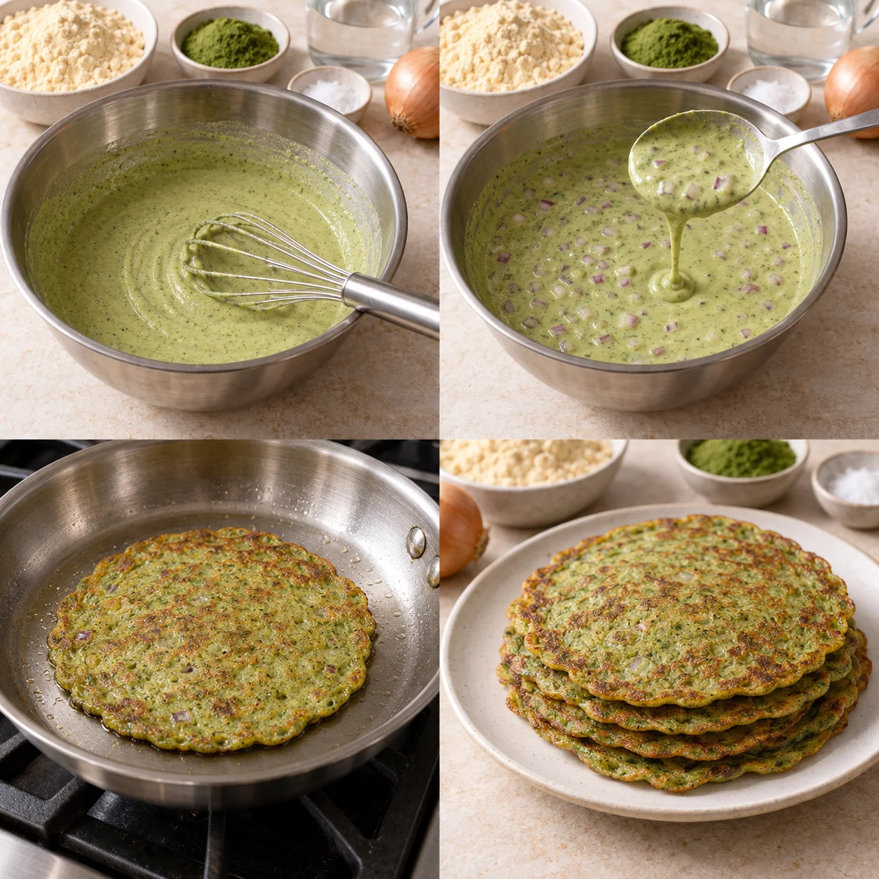Illustrative Moringa savory pancakes