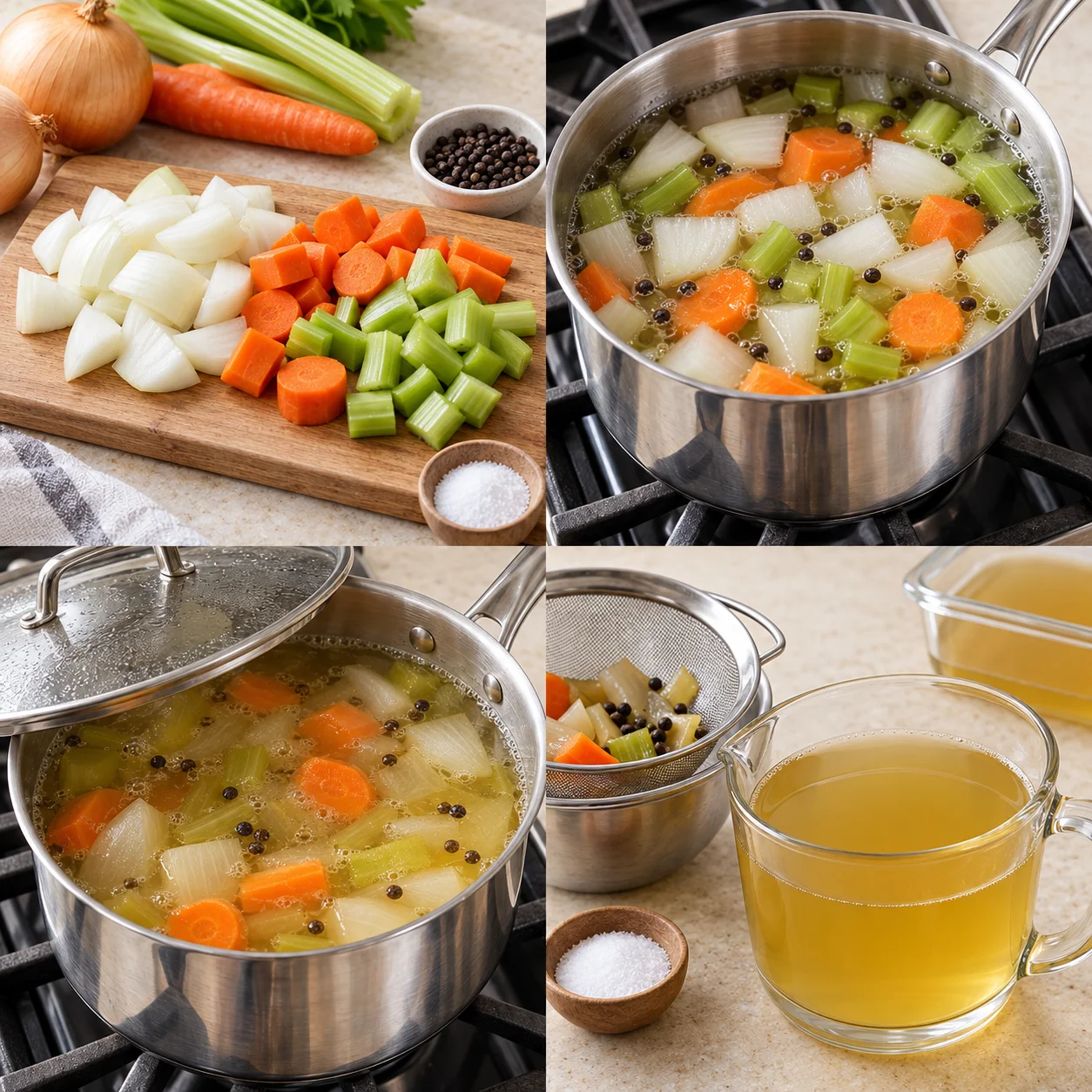 Illustrative Peppercorn vegetable stock