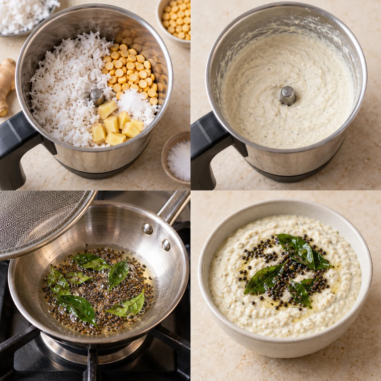 Illustrative Tempered coconut chutney