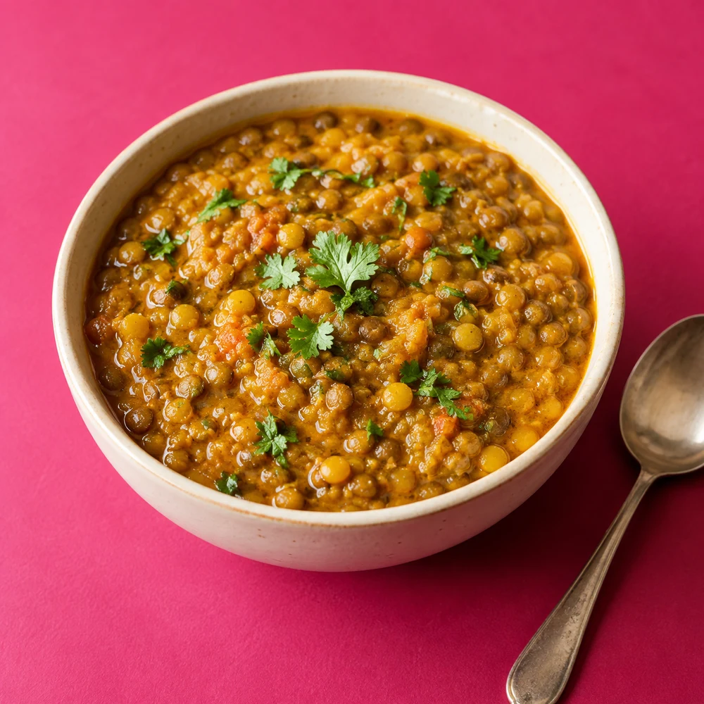 Serving inspiration for Red lentil dal with garam masala